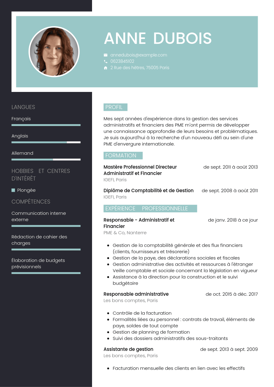 Exemple De CV De Responsable Administratif CV fr Exemple De CV De Responsable Administratif CV fr