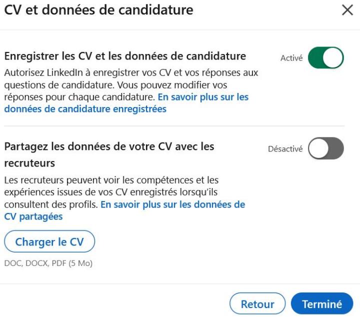 Charger le CV