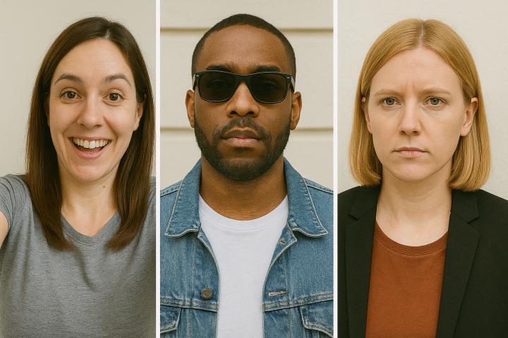 Exemples de photos de CV à éviter : expressions peu engageantes, tenues décontractées et manque de cadrage professionnel.