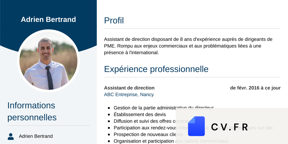 Exemple de CV d’assistant de direction - CV.fr