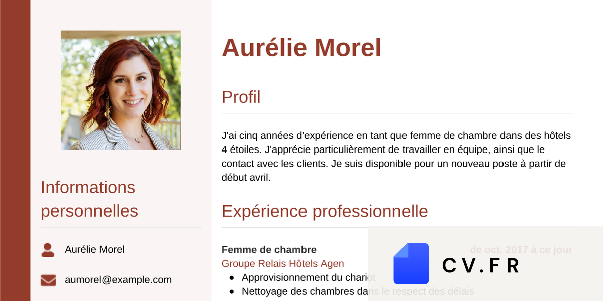 Cv D Une Femme De Chambre